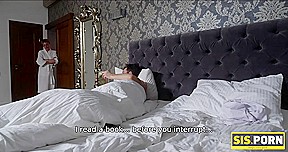 SIS PORN  teen 18+ sucks stepbrother behind stepmoms back and moves to bedroom to be fucked