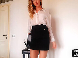 SPH femdom British babe humiliates small dick fellows