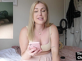 SPH solo busty babe talks humiliative about small dick men
