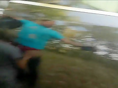 STEP BROTHER GRINDING AND CUM ON HER Step sister'S FACE NEAR PUBLIC BEACH