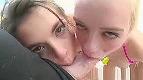 SWALLOWED Alex Grey and Gina Valentina gagging on stiff dick