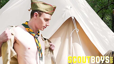 ScoutBoys - hot cute scout boys walk naked in wood and then fuck raw