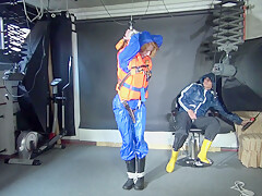 See Ronja Tied And Gagged By Stella In Shiny Nylon Rainwear And A Life Vest!