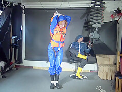 See Ronja Tied And Gagged By Stella In Shiny Nylon Rainwear And A Life Vest!