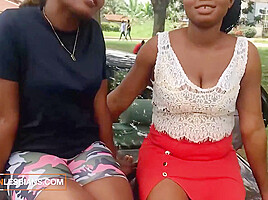 Selfie In The Park Before Lesbian Pussy Ride Outdoor Romantic Couple Sex