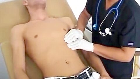 Sex gay doctor Adjusting the table for me to be more convenient he