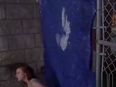 Sexual slave Rough outdoor public fuckfest is Anya Olsen's only option as