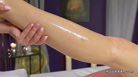 Sexy Blonde Lesbian Gets Feet Massage