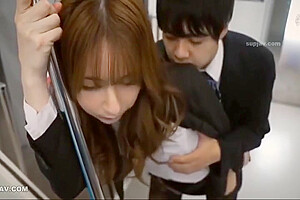 Sexy Ladyboy Gets Fucked On The Subway With Sara Aizawa