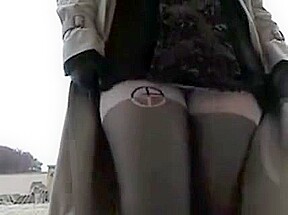 Sexy MILF in playing in pantyhose (outdoor)
