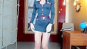 Sexy Marines Uniform Riding Crop Tease