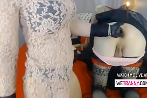 Sexy Shemale Couple Fisting On Cam