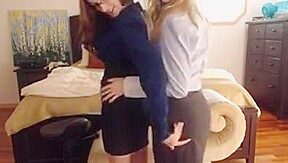 Sexy Step sisters stripping