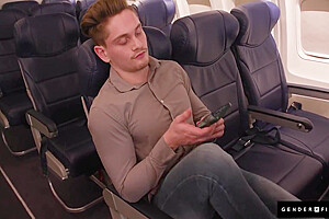 Sexy Trans Stewardess Spitroasted By Hunk & Big Tittied Babe With Ariel Demure