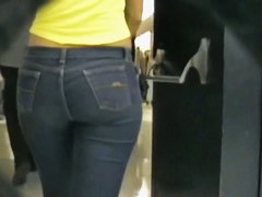 Sexy ass in tight jeans girl street candid video