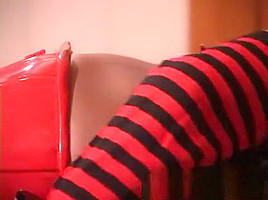Sexy ebony deep throats a big dick and gets both holes fucked