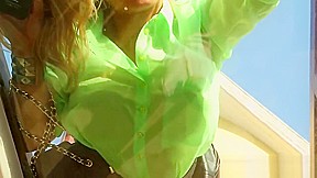 Sexy slut gets peed on