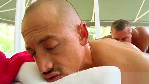 Sexy stud getting his hot ass gay licked and massaged