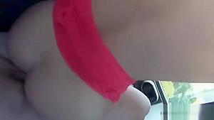 Sexy woman pounded in the car for cash