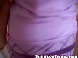 Showering teen 18+ Fake twins kissing and touching