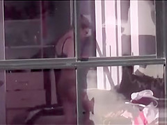 Shy slapper walks around her apartment completely naked