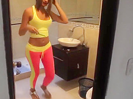 Shy tranny teen 18+ showing off her perky tits