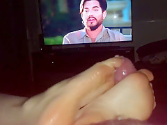 Silky rose strokes a huge load with cum pose after