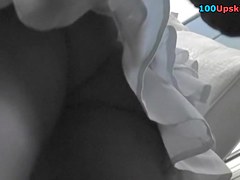 Simply astounding brunette hair upskirt