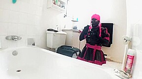 Sissy toilet tied