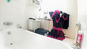 Sissy toilet tied