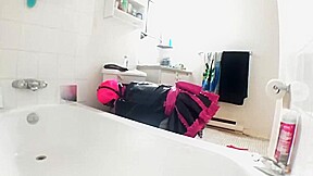 Sissy toilet tied