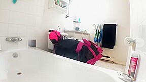 Sissy toilet tied