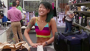 Skinny Asian gets her tight pussy fucked hard by a big dick