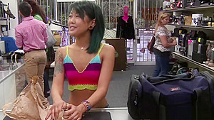 Skinny Asian gets her tight pussy fucked hard by a big dick