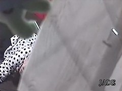 Skinny Japanese hottie masturbates in Japanese sex video