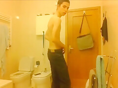 Skinny Uncut teen 18+ Strips And Jerks In Bathroom Porn