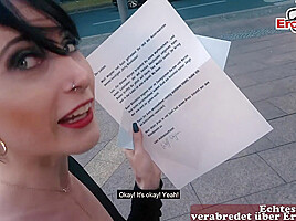 Skinny german punk teen 18+ make real Street Date and fuck