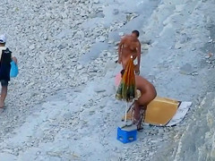 Skinny nudist girl gives head to the extremely horny Step daddy