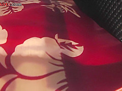 Skirt looks hot on skinny ass in accidental upskirt