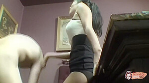 Slave Guy Worships His Domina Lady And Gives Her Great Pleasure With His Long Tongue