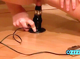 Slim Blonde Hussy Uses A Black Vibrator On Her Hirsute Twat