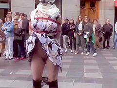 Slim Spanish slut anal banged in public