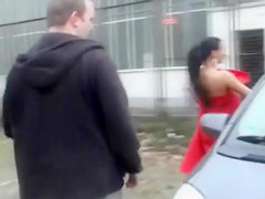 Slim girl gets her pussy eaten in public