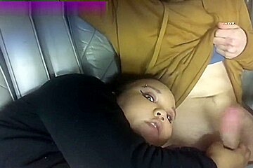 Sloppy Lightskin Ebony Slut Gives Fire Road Head