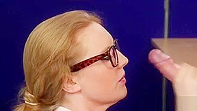 Slutty Bombshell Gets Sperm Shot On Her Face Swallowing All