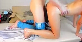 Small cute redhead tatoos oiled up sucking cock fucked