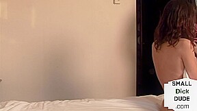 Small dick dude gets lucky to fuck MILF who humiliates him
