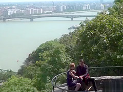 Small tits slim slave gets anal in public