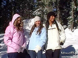 Snow angels flashing the camera