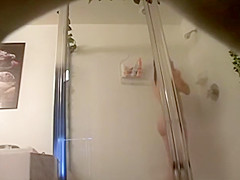 Spying Step sister's hairless body in a shower